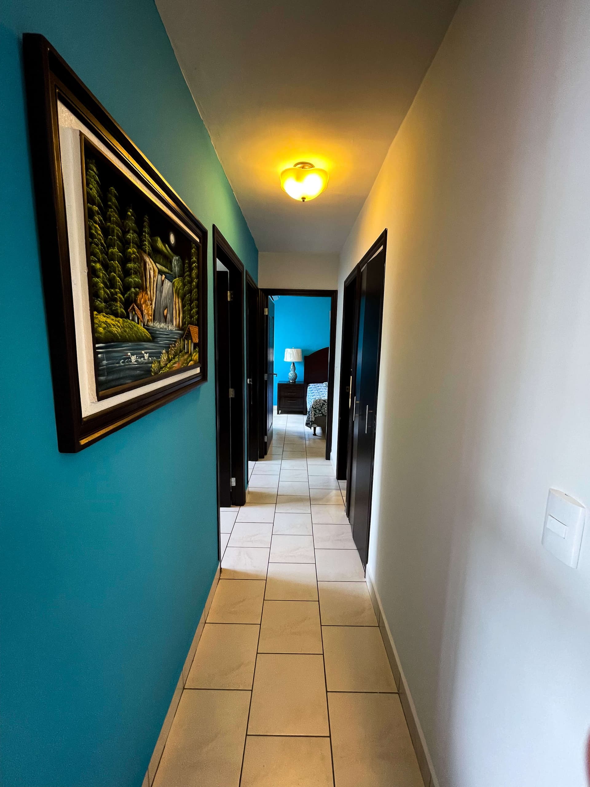 Pasillo de distribución hacia las habitaciones