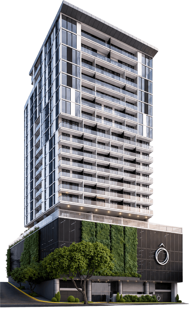 Render del edificio Torre Ô